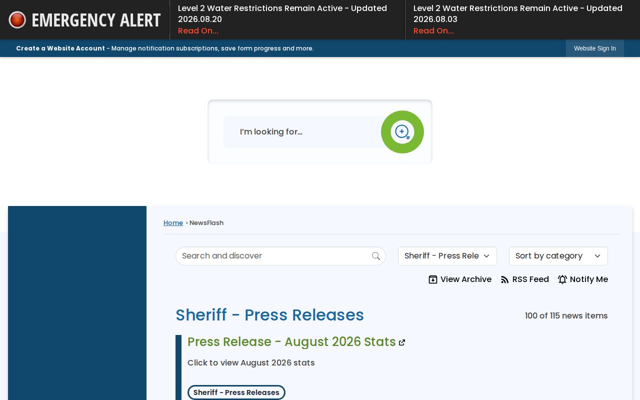 Burke County Sheriff dated news and press-release archive with filters