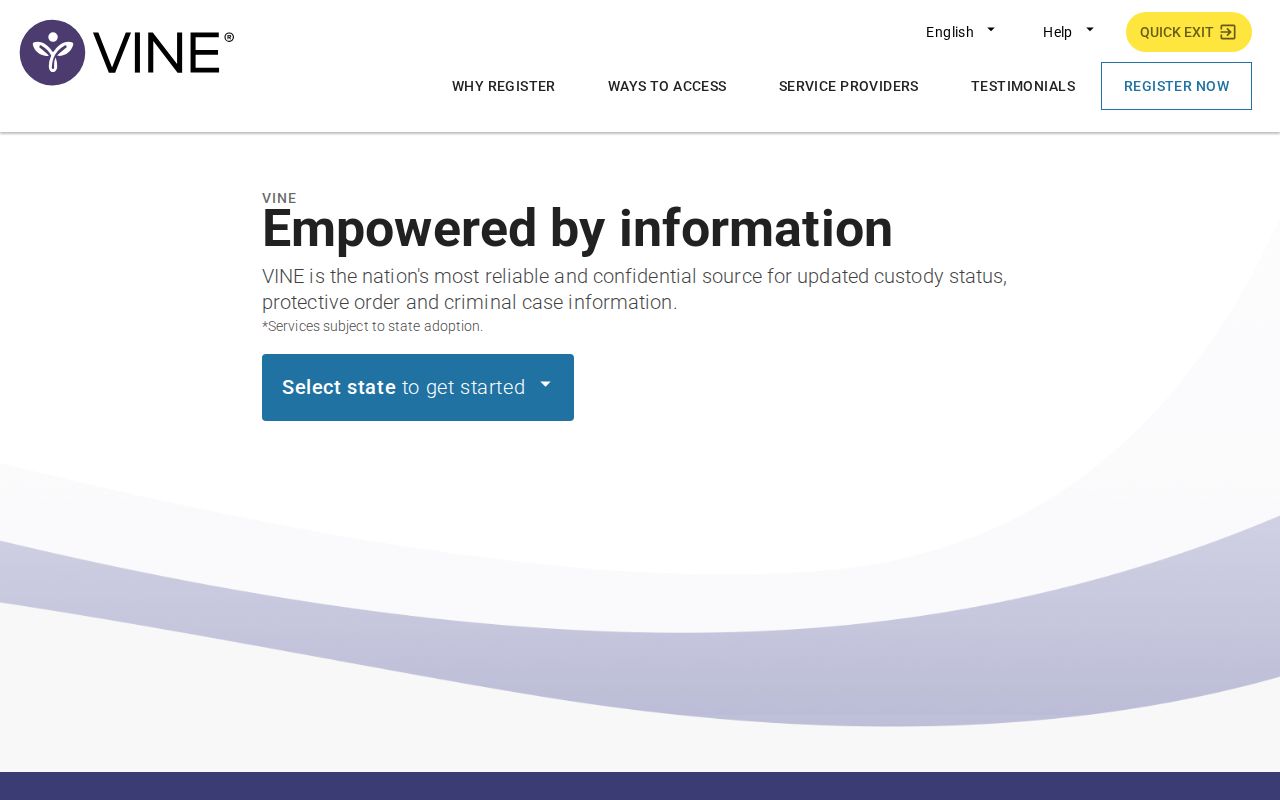 Burke County VINELink release and transfer alert registration screen
